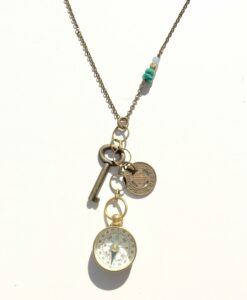 Compass, Token & Key Necklace