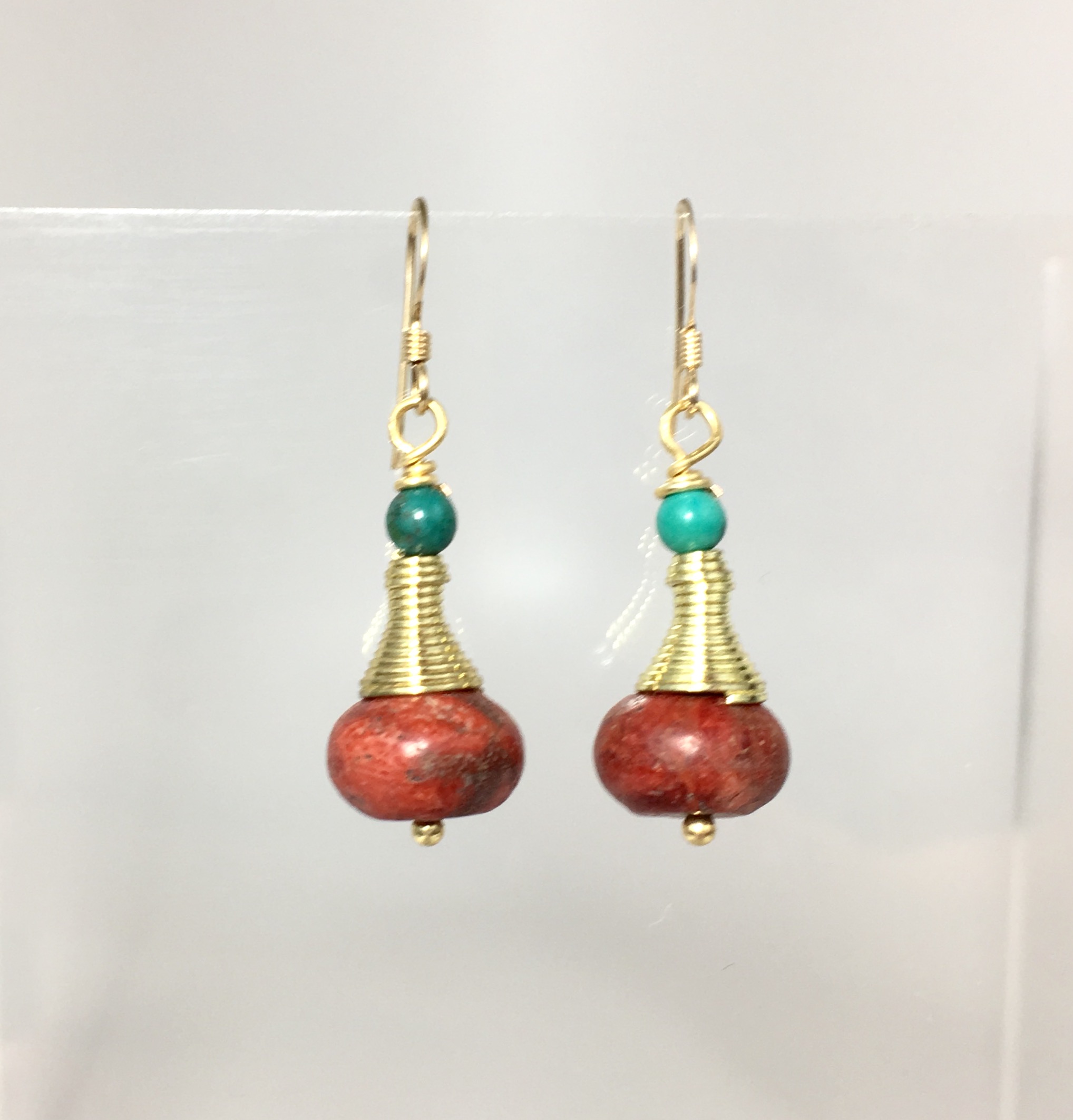 sponge coral earrings