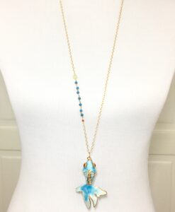 Vintage Enamel Fish Necklace