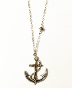 Vintage Damascene Anchor Necklace