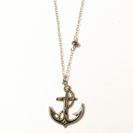 Vintage Damascene Anchor Necklace