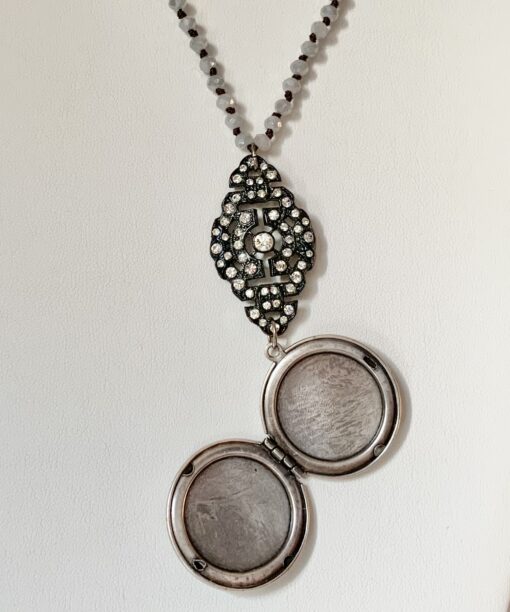Long Beaded Locket Necklace - Image 2