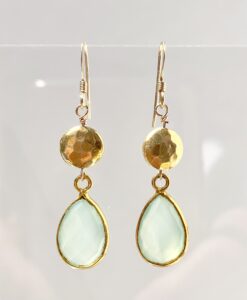 Chalcedony Gold Earrings