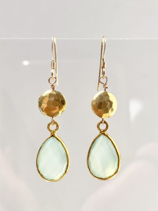 Chalcedony Gold Earrings