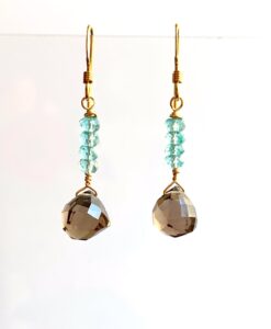 Smokey Quartz & Apatite Earrings