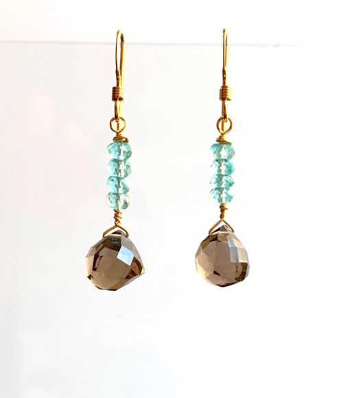Smokey Quartz & Apatite Earrings
