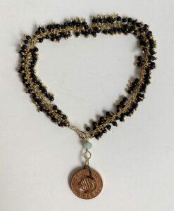 Vintage SC Token & Fringe Chain Bracelet