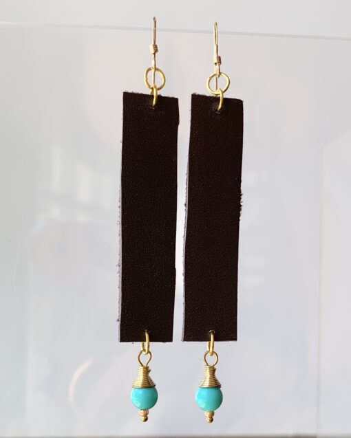 Leather & Vintage Turquoise Beads