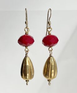 Vintage Red & Gold Earrings