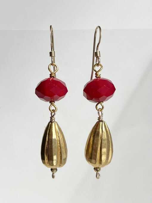 Vintage Red & Gold Earrings