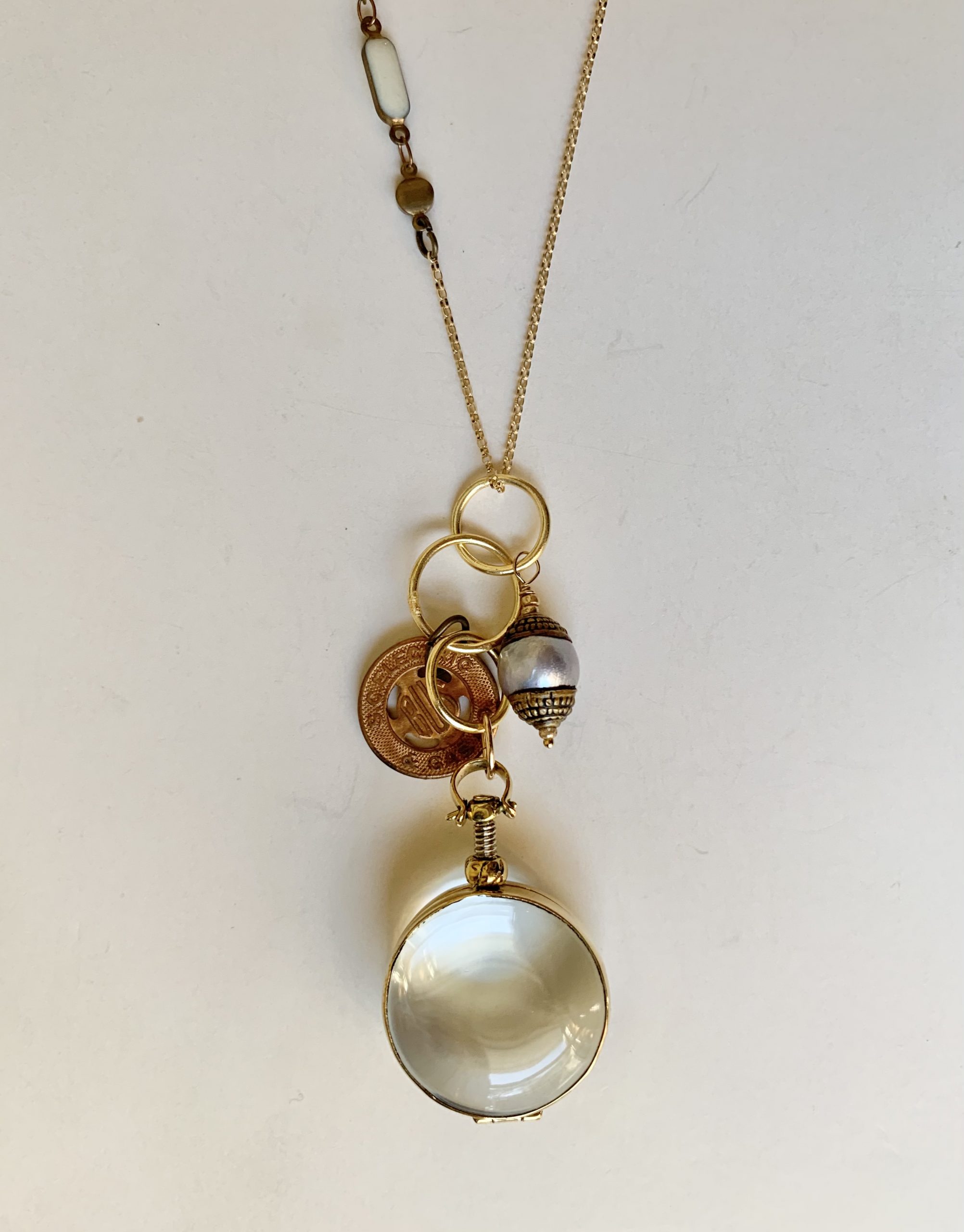 Pink rose locket necklace, brass book locket, vintage porcelain rose  cabochon, keepsake gift for her, necklace for women | MakerPlace by Michaels