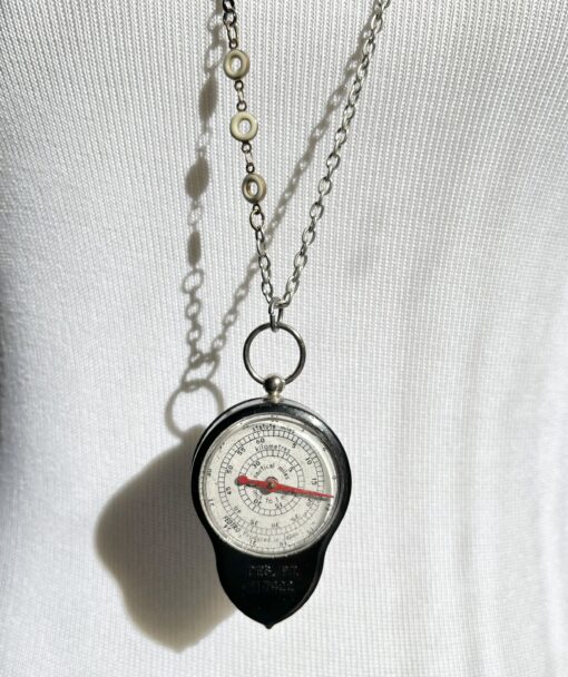 Vintage Compass & Nautical Map Reader Necklace - Image 2