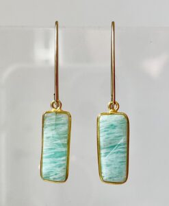 Amazonite Gold Earrings