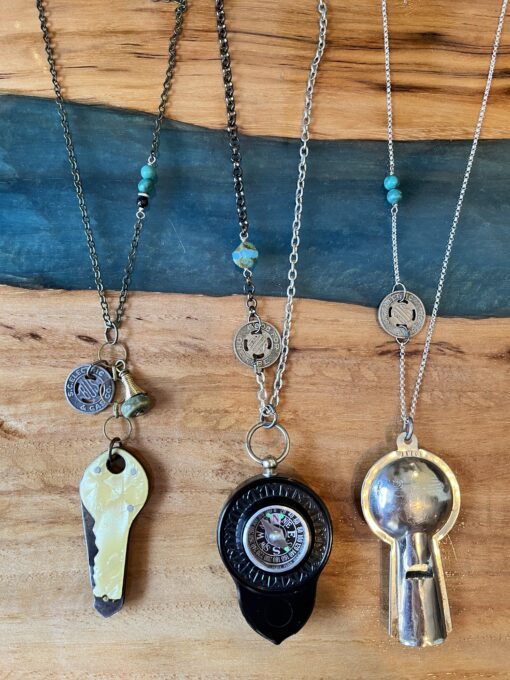 Vintage Compass & Nautical Map Reader Necklace - Image 4