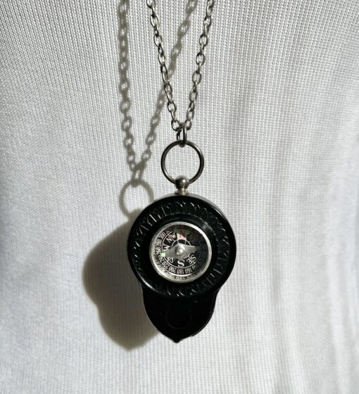 Vintage Compass & Nautical Map Reader Necklace - Image 3