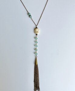 Vintage Elephant Tassel Necklace