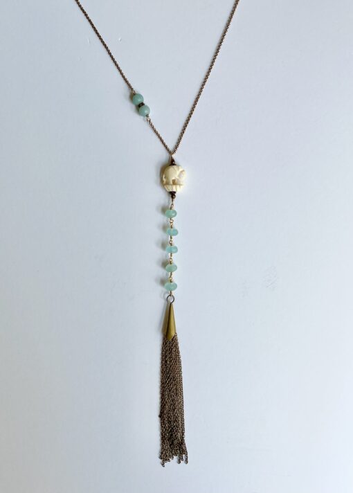 Vintage Elephant Tassel Necklace