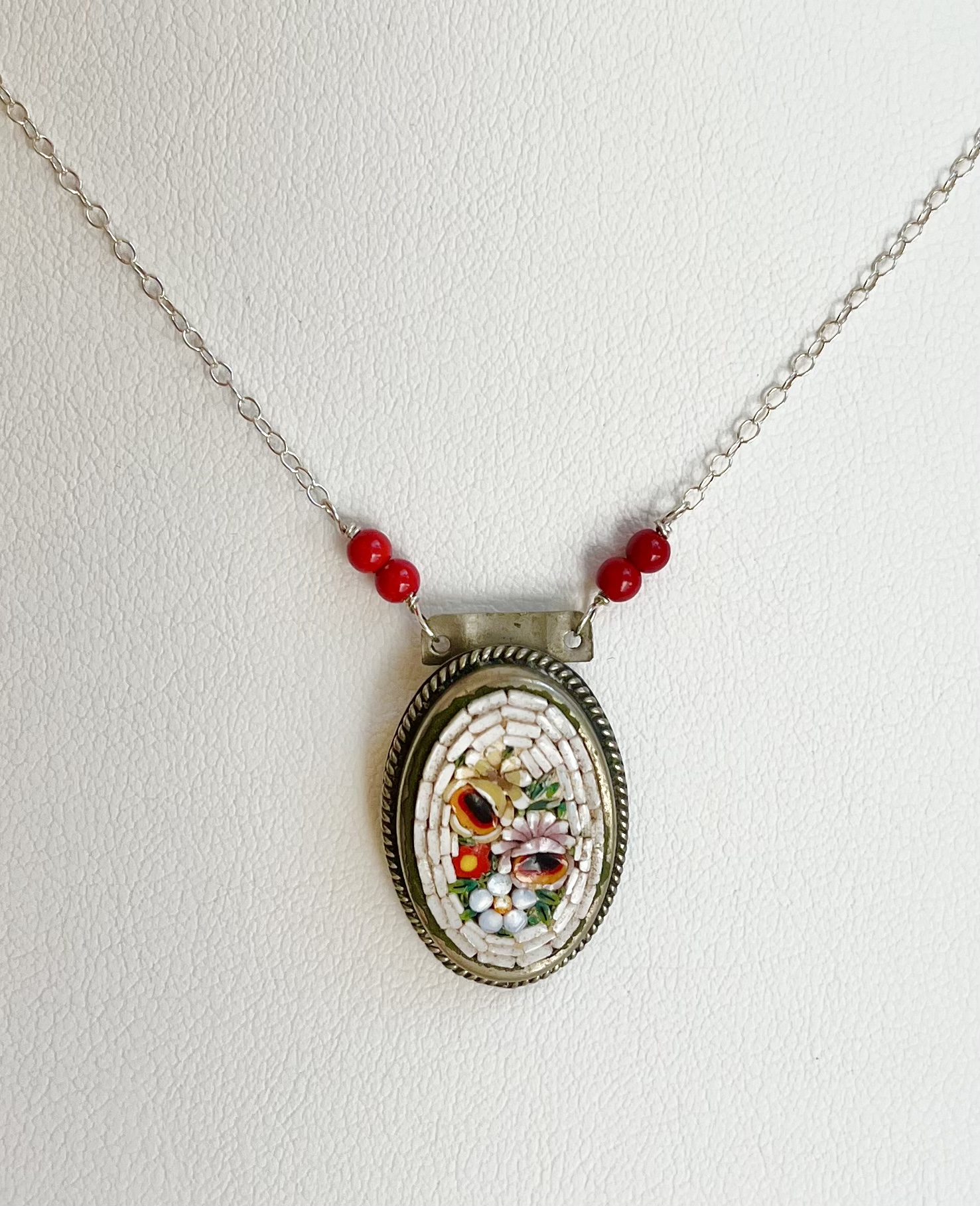Vintage Photo Locket With Real Flowers Tiny Locket Necklace 