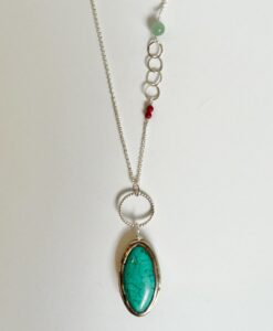 Long Tibetan Turquoise Silver Necklace