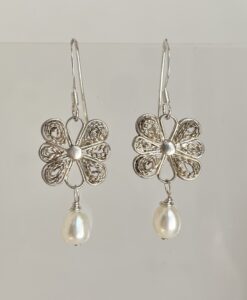 Vintage Filigree & Pearl Earrings