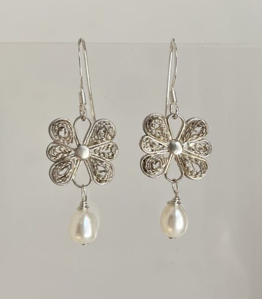 Vintage Filigree & Pearl Earrings