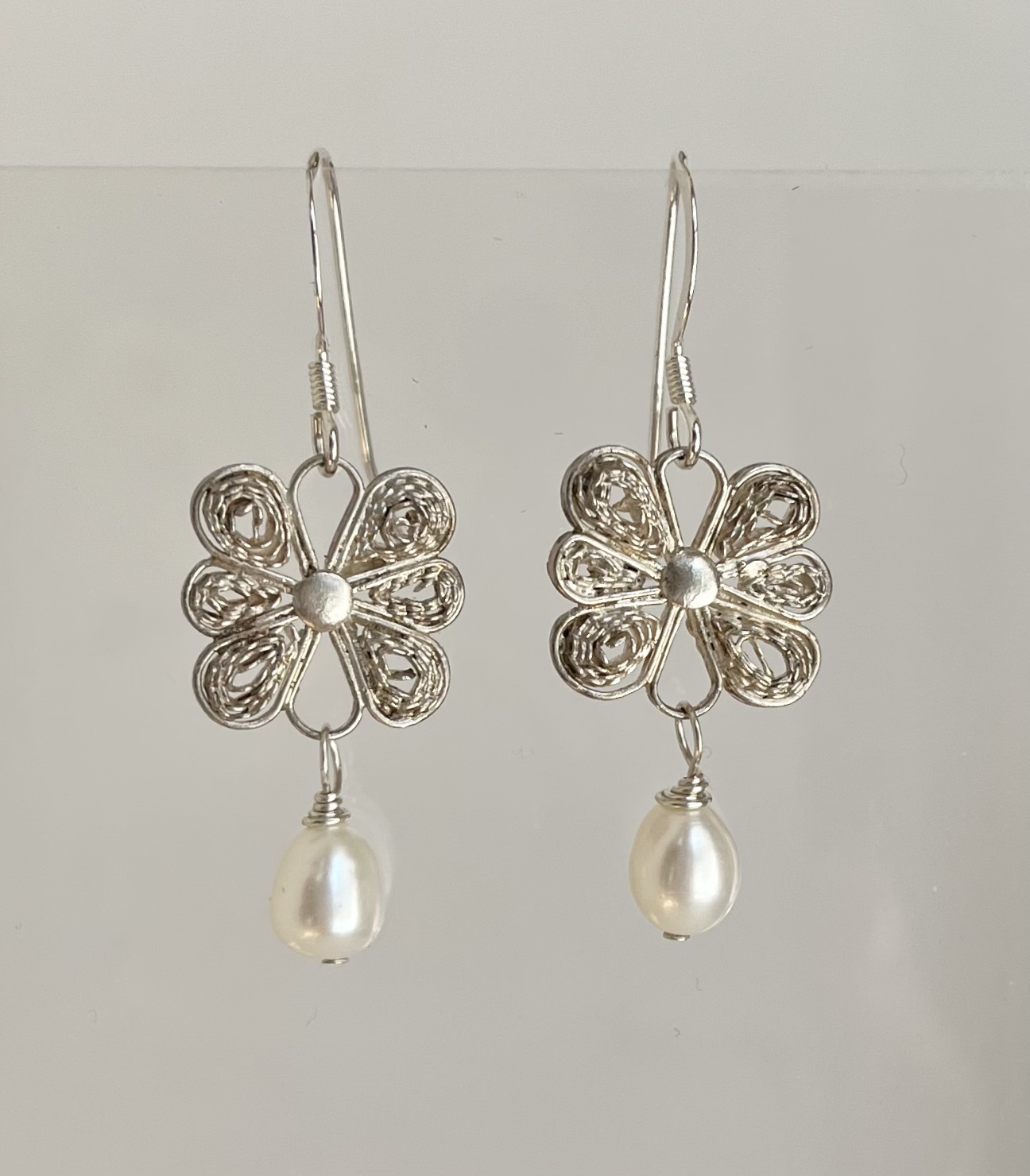 Vintage filigree earrings sale