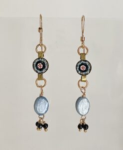 Vintage Mosaic & Kyanite Earrings