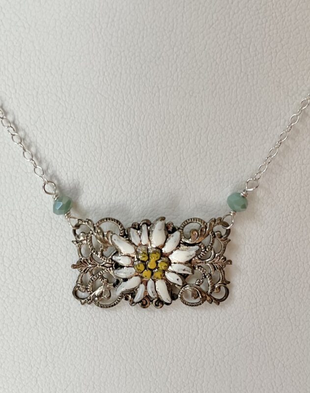 Vintage Flower Necklace The Scarlet Poppy