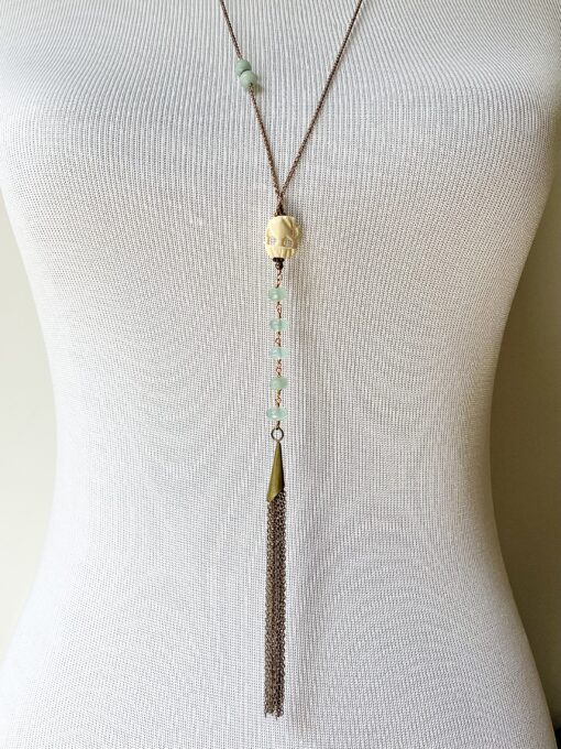Vintage Elephant Tassel Necklace - Image 3