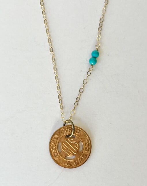 Vintage SC Bus Token Necklace
