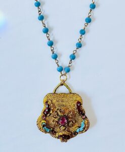 Antique Victorian Belt Buckle Necklace