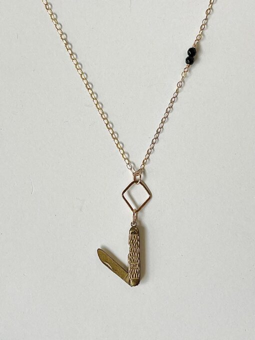 Tiny Vintage Pocketknife Necklace - Image 2