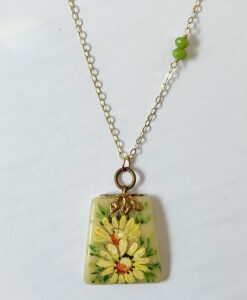 Vintage Painted Summer Flowers Necklace