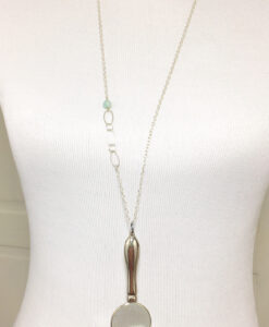 Vintage Magnifying Glass Silver Necklace