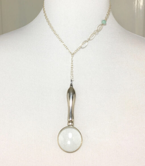 Vintage Magnifying Glass Silver Necklace - Image 2