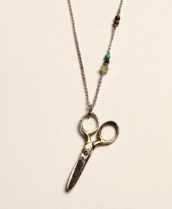 Vintage Tiny Scissors Silver Necklace