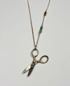 Vintage Tiny Scissors Silver Necklace - Image 3