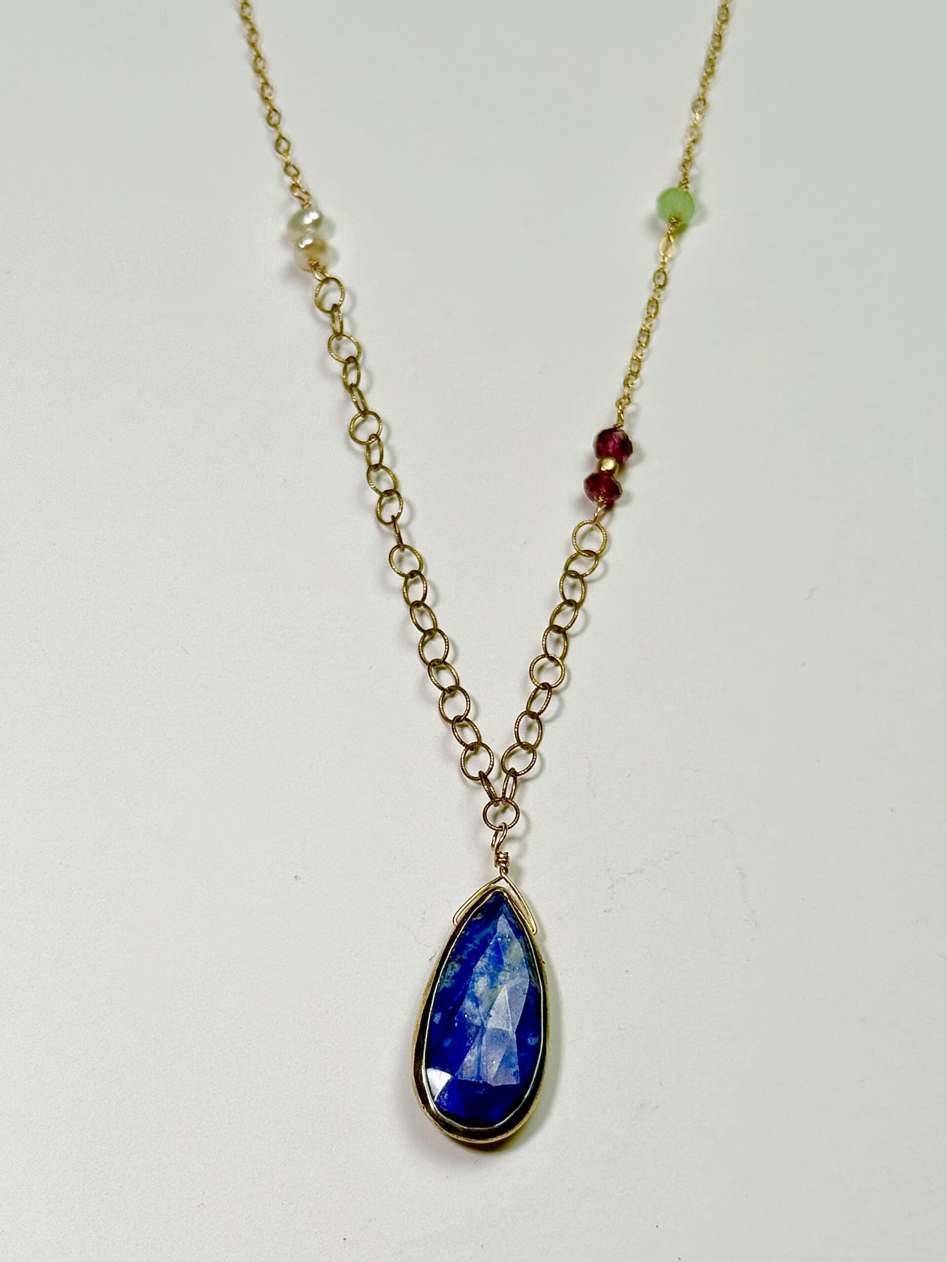 Faceted Lapis & Eclectic Gemstone Necklace